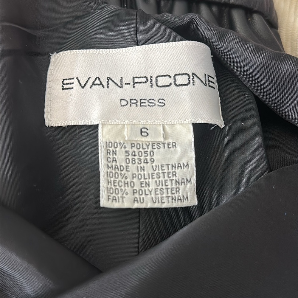 Evan Picone Black Slip Midi Dress - Size 6 - Picture 3 of 3